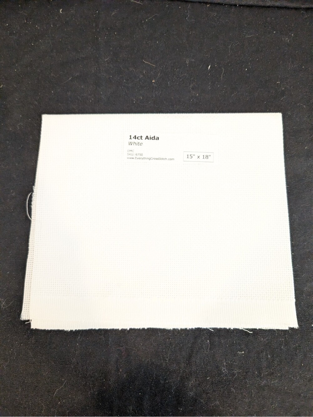 DMC 14 Count White Aida Cloth Cross Stitch Fabric 15x18 Unused Needlework